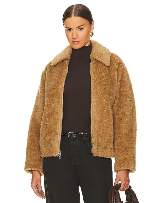 Vince Faux Shearling Bomber Jacket Tan. also