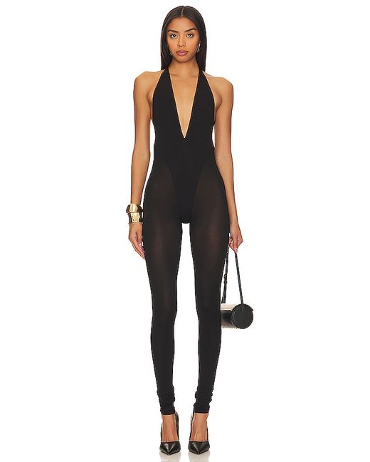 Laquan Smith Deep V Jumpsuit also