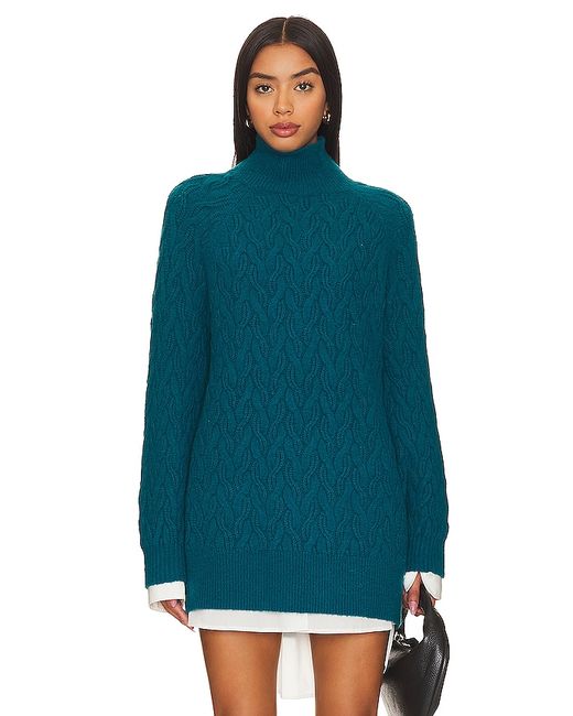 525 Natasha Cable Oversized Pullover Sweater Teal. also