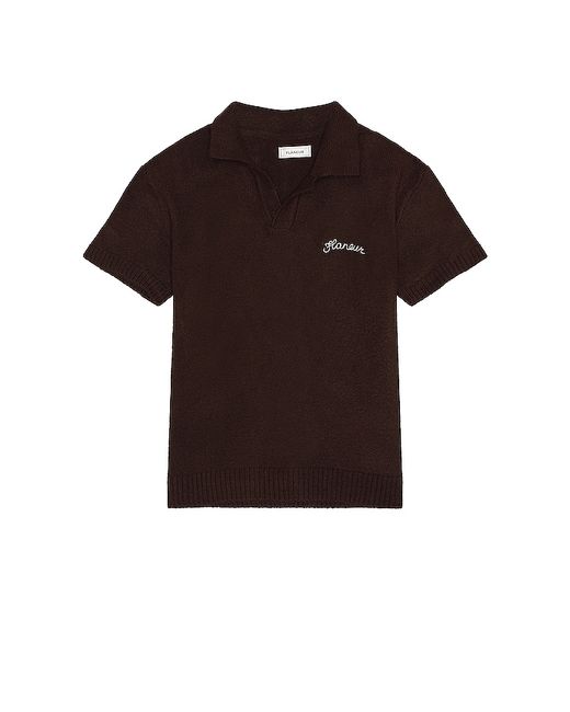 Flaneur Signature Knit Polo Chocolate. also 1X.