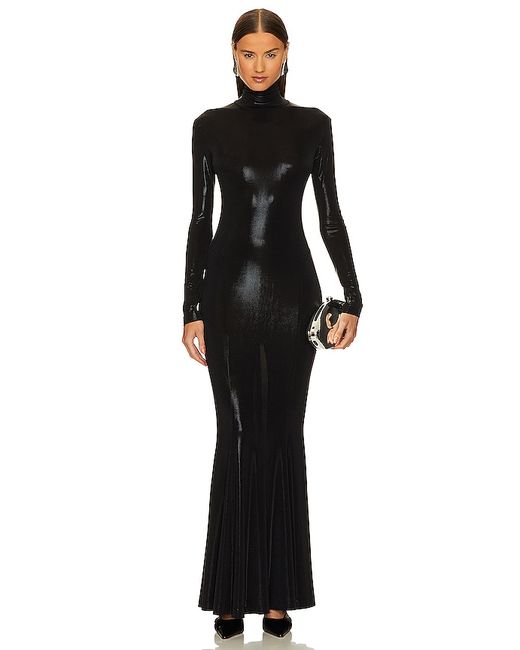 Norma Kamali Long Sleeve Turtle Fishtail Gown