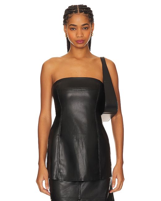 WeWoreWhat Faux Leather Strapless Top also