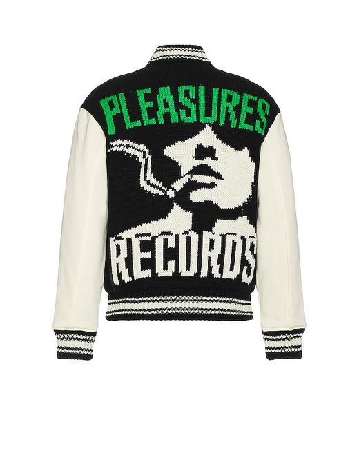 Pleasures Smoke Knitted Varsity Jacket 1X.
