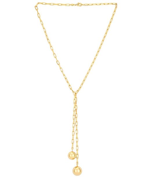 By Adina Eden Double Ball Link Drop Lariat Necklace
