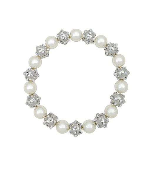 Marc Jacobs Pearl Dot Statement Necklace Metallic