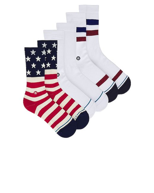 Stance The Americana 3 Pack Sock Red. also