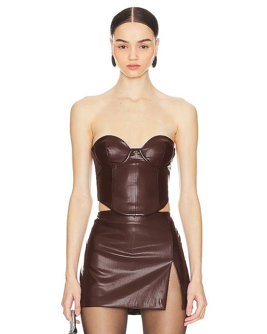 Lovers + Friends Ana Faux Leather Top XXS