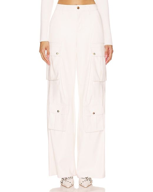 Alice + Olivia Joette Faux Leather Cargo Pant Ivory. also