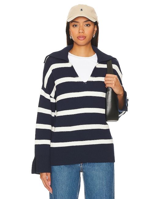 525 Meredith Stripe Polo Pullover Sweater