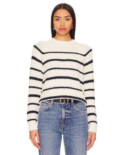 Vince Ribbed Stripe Pullover White. also