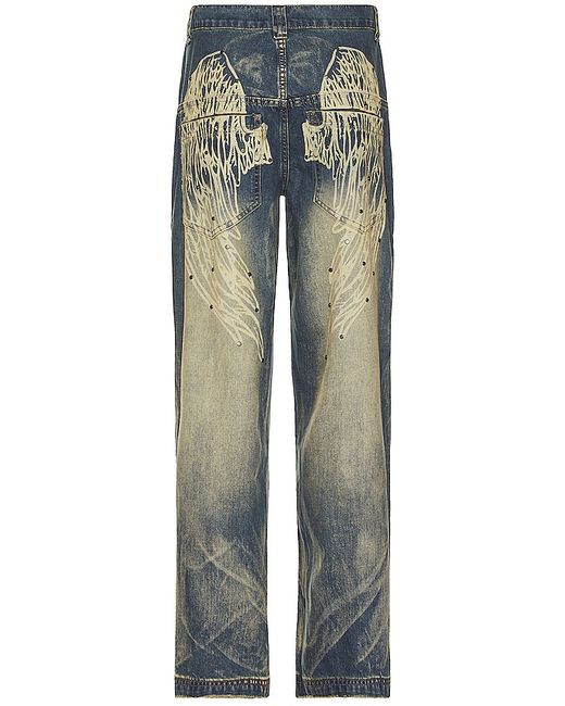 Jaded London Wing Print Studded Lowrise Colossus Jeans also 36.