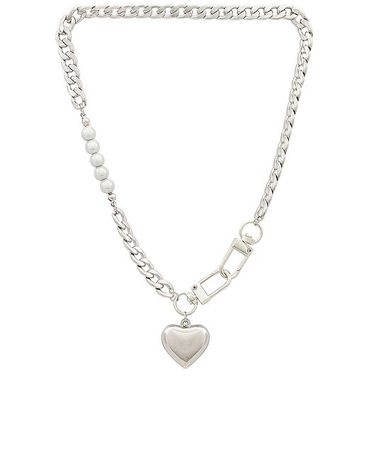 Amber Sceats Heart Mixed Chain Necklace Metallic