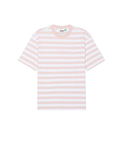 GUESS Originals Simple Stripe Tee Pink. also L 1X.