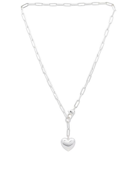 Jenny Bird Puffy Heart Chain Necklace Metallic