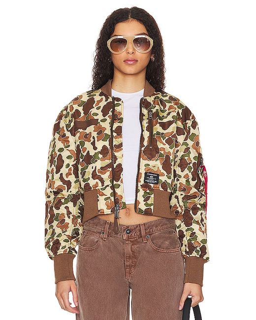 Alpha Industries Cropped Flight Jacket Brown. also L