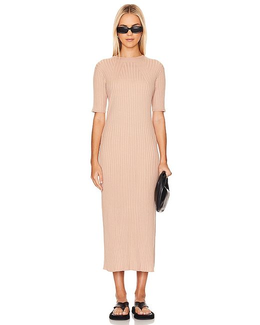 Varley Maeve Knit Midi Dress Taupe. also