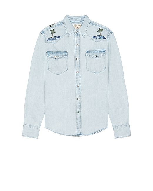 Faherty Sun Waves Embroidered Shirt Denim-Light. also