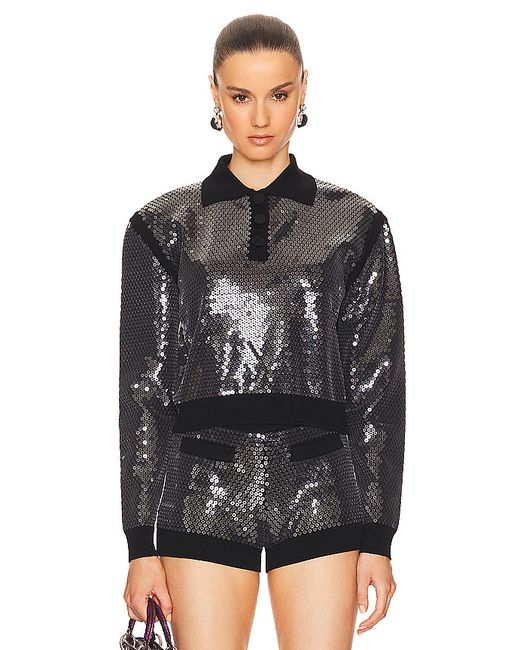 David Koma Sequins Embroidery Knit Top