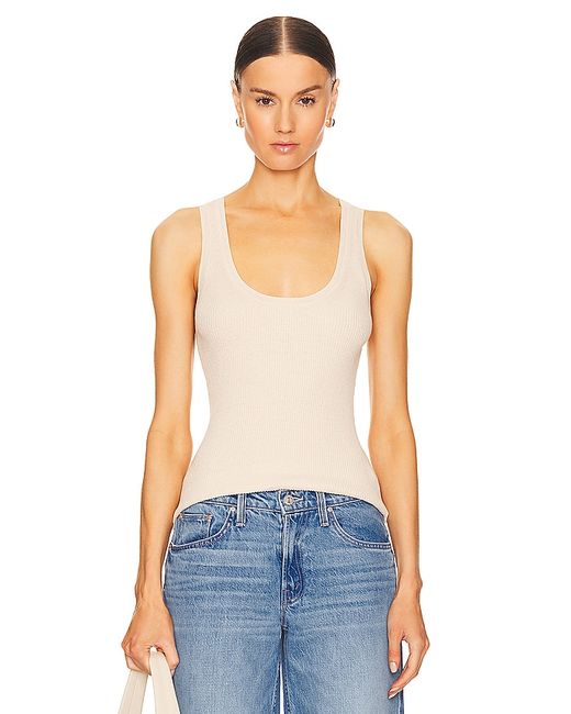 Enza Costa Linen Knit Scoop Tank Ivory. also