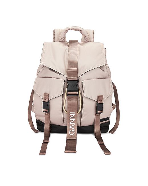 Ganni Recycled Tech Backpack Taupe.