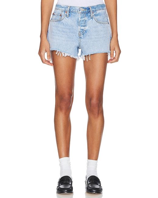Re/Done X Pam Anderson Mid Rise Relaxed Short Denim-Light. also