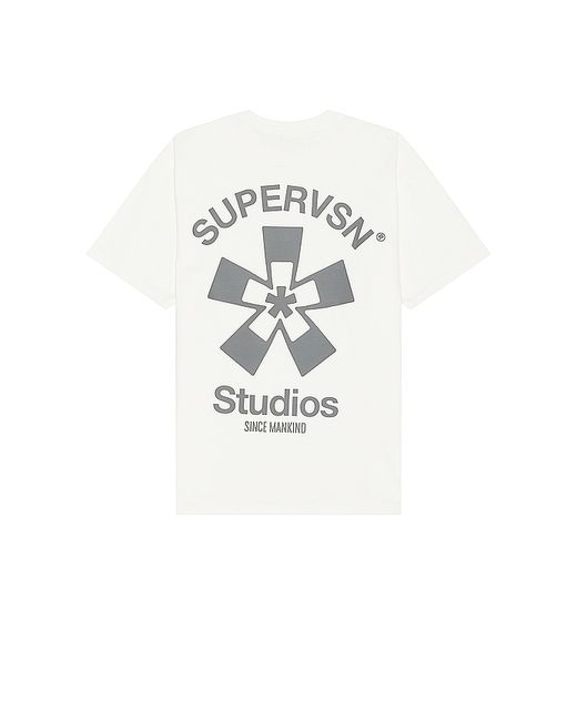 Supervsn Simple Starburst Short Sleeve T-Shirt Cream. also 1X.