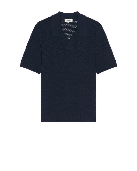 Frame Short Sleeve Sweater Polo Blue. also 1X.