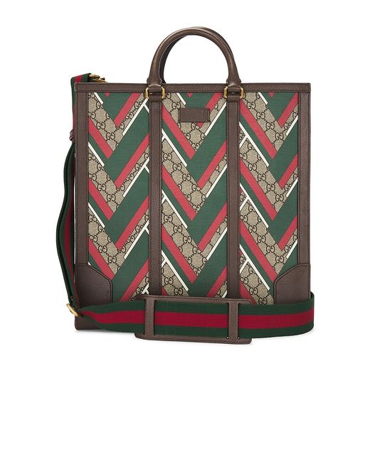 FWRD Renew Gucci GG Supreme Canvas Leather Tote Bag