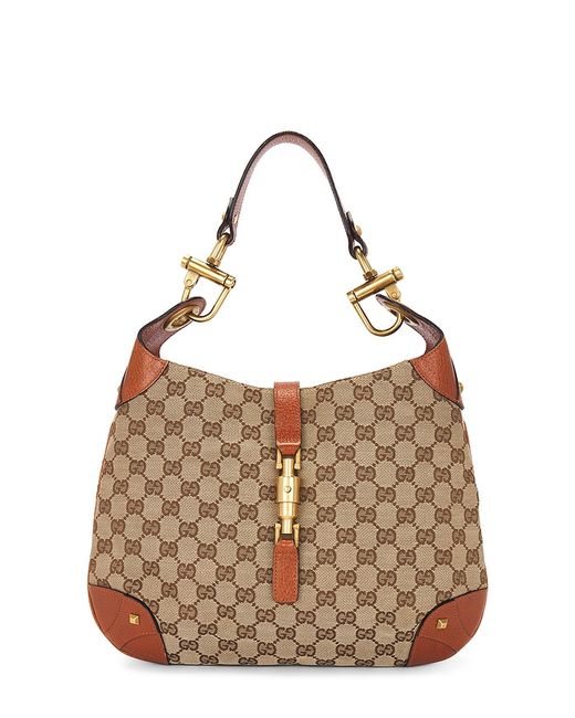 FWRD Renew Gucci Jackie GG Canvas Shoulder Bag