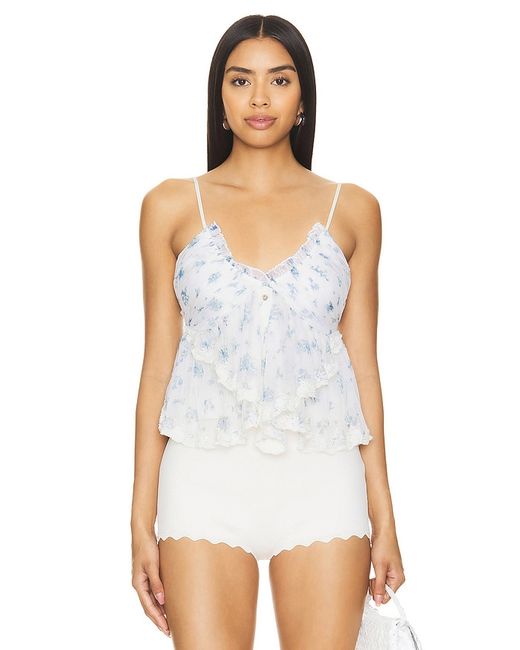 Free People Femme Fatale Printed Top Ivory. also