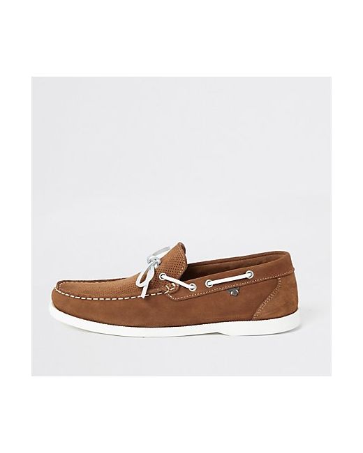 River Island Light suede boat shoes