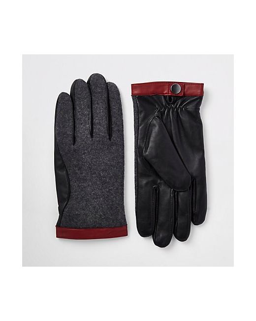 River Island mixed fabric driving gloves
