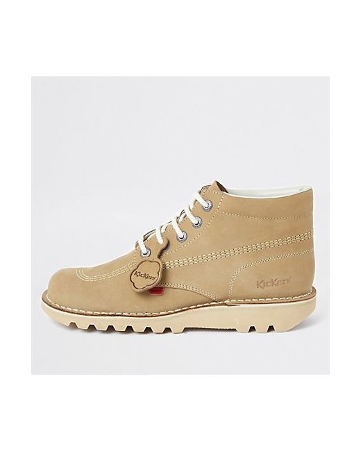 Kickers light leather lace-up boots
