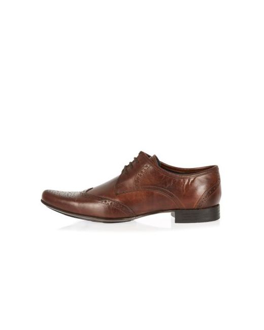 River Island Mens leather pointed brogues