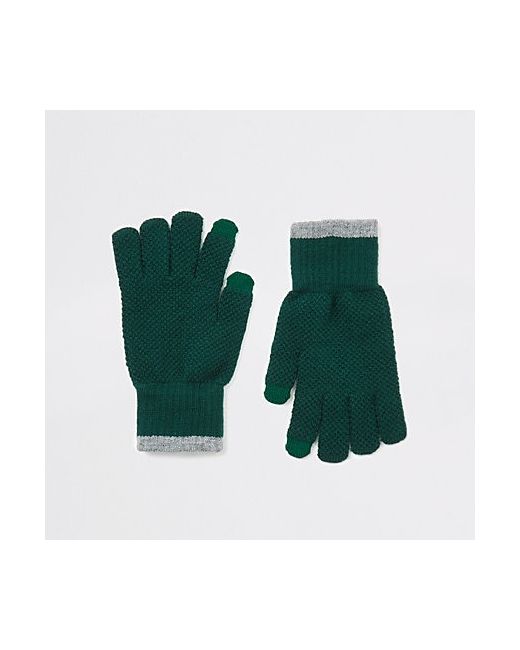 River Island contrast cuff knitted gloves