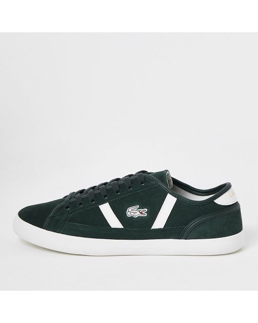 River Island Lacoste green Sideline trainers