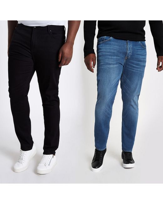 River Island Big and Tall Dylan slim jeans 2 pack