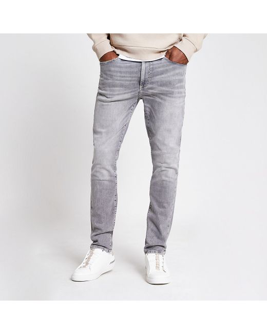 River Island Grey Sid skinny jeans