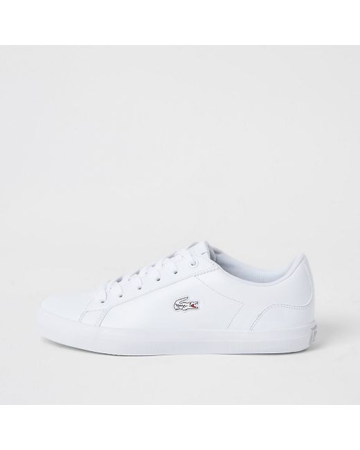 River Island Lacoste leather Lerond lace-up trainers