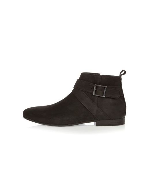 River Island Mens suede buckle Chelsea boots