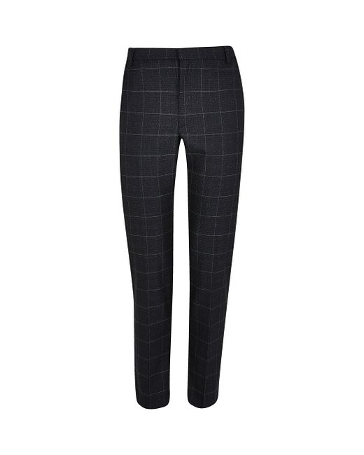 River Island Navy check skinny fit trousers