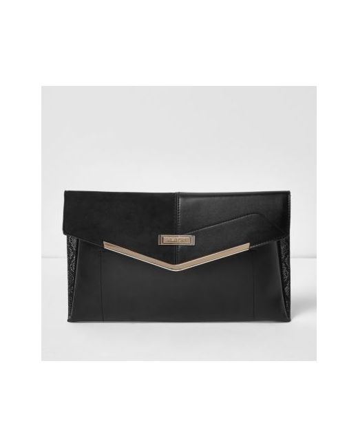 River Island Womens envelope clutch bag with gold bar