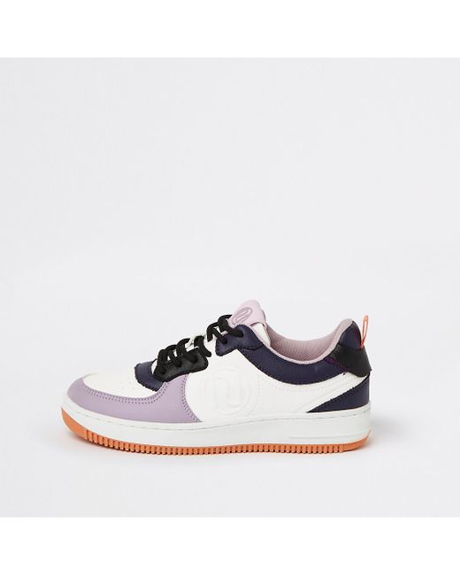 River Island Colour block RI branded lace-up sneakers