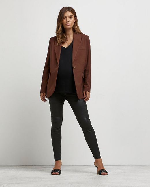 River Island Molly coated maternity skinny jeans