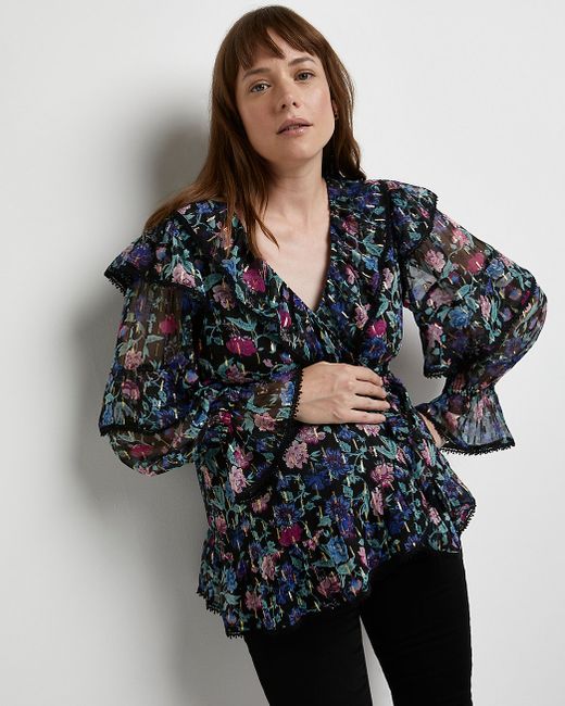 River Island floral print maternity blouse