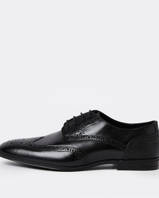 River Island Big tall lace up brogue derby shoes