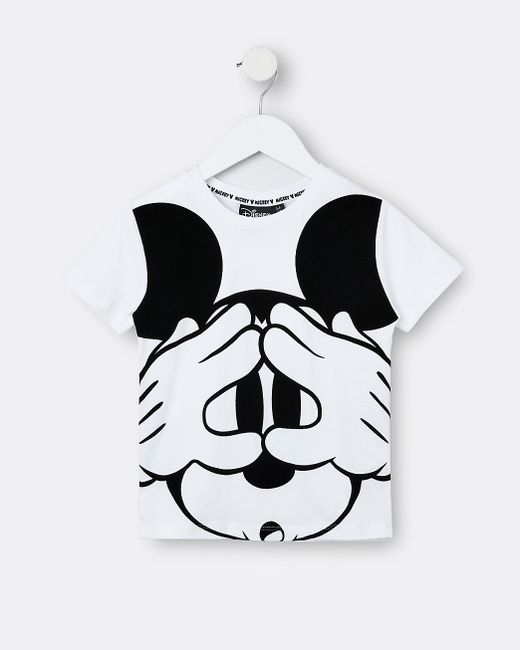 River Island Mini boys white Mickey Mouse t-shirt
