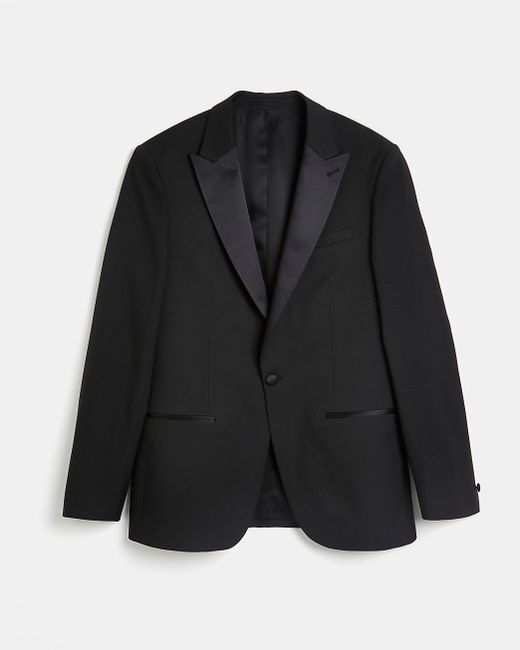 River Island slim fit tuxedo suit jacket