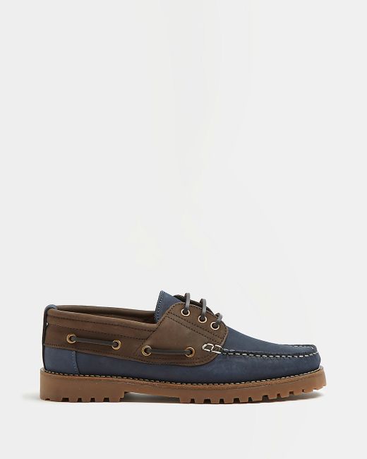 River Island and brown leather cleated boat shoes