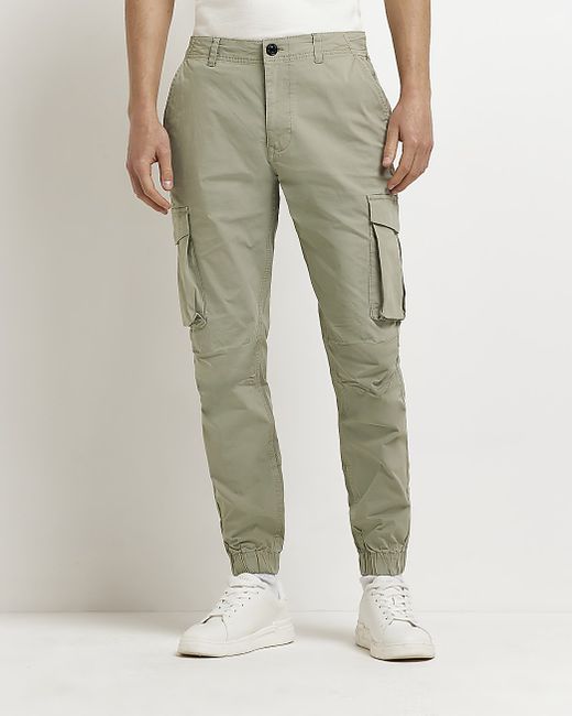 River Island washed slim fit cargo pants
